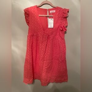 Coral Lace Romper